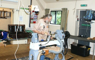 Sanding where the chucking point was removed